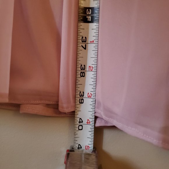 David's Bridal, Maxi Dress: Dusty Rose, lace and sheer  HEMMED - Picture 6 of 8